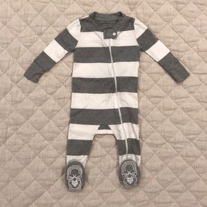 Burt’s Bees Baby rugby Stripe zip up sleeper